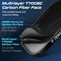 TENVINA Multi-Layer T700SC Carbon Fiber Pickleball Paddle — Textured Matte Surface, Multiple Thicknesses & Shapes, USAPA Approved(m-2)