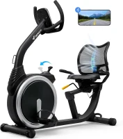 MERACH High-End Recumbent Exercise Bike for Home, Light Commercial Grade, 330 lb Capacity, Bluetooth & App Integration, LCD, Heart-Rate Handles(m-1)