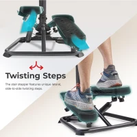 Sunny Health & Fitness Twist Stepper with Handlebar — Compact Low-Impact Cardio Stepper with Bluetooth App Connectivity(m-5)