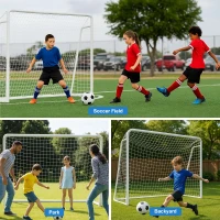MOPHOTO Foldable Soccer Goals (6x4/8x6/10x6.5/12x6/16x7/18.5x6.5/21x7/24x8 ft) – 8x6 ft Collapsible Backyard Goal for Kids, Teens & Adults(m-6)