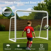 MOPHOTO Foldable Soccer Goals (6x4/8x6/10x6.5/12x6/16x7/18.5x6.5/21x7/24x8 ft) – 8x6 ft Collapsible Backyard Goal for Kids, Teens & Adults(m-2)