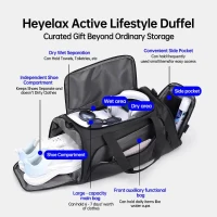 Heyelax Air Compression Leg Massager with Heat — Cordless Recovery Boots Sleeve for Circulation & Pain Relief, Thigh-to-Foot Compression (Large, 2-Pack, FSA)(m-9)