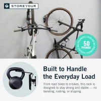 StoreYourBoard 120° Swivel Bike Rack – Vertical Wall-Mount Garage Hanger with Stopper, Space-Saving Mount for BMX & Kids' Bicycles(m-5)