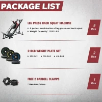 RitFit Heavy-Duty Adjustable Leg Press & Hack Squat Machine with Weight Plates, Linear Bearings and Storage Posts for Home/Studio(m-2)