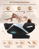 RELX 2026 Full-Body Massage Chair, 20 Modes Zero Gravity SL-Track Shiatsu with Built-in Heat, Airbag Body Scan, Deep Yoga Stretch, Extendable Calfrest and AI Voice Control (Black)(m-6)