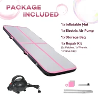 Air Tumble Track Mat with Electric Pump - Inflatable Gymnastics Mat 10ft/13ft/16ft/20ft, 4in or 8in Thick - Portable, Waterproof for Home Training, Cheer & Pool Use(m-7)