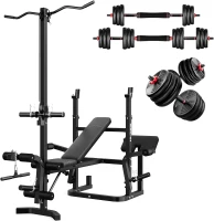 Z3 900 lb Olympic Versatile Workout Bench — 9-in-1 Strength Station with Preacher Pad, Leg Developer & LAT Pulldown for Home Gym(m-1)