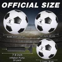 Sotiff 24-Pack Soccer Balls with 24 Pumps and Needles – Bulk Size 5/4/3 Set for Teams, Schools, Charity and Training(m-2)