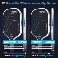 TENVINA Pickleball Paddle – Multi-Layer K29 Aramid & Carbon Textured Surface, 4 Shape/Thickness Options, USAPA Approved, High Power & Spin(m-5)