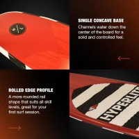 Hyperlite Landlock Longboard Wakesurf — Forgiving, Longboard-Style Wakesurf for Beginners and Intermediate Riders(m-5)