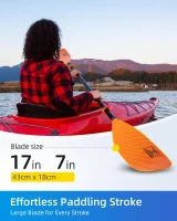 OCEANBROAD 2-Section Floatable Kayak Paddle — Alloy Shaft, 86in/218cm or 90.5in/230cm, for Kayaking & Canoeing(m-4)