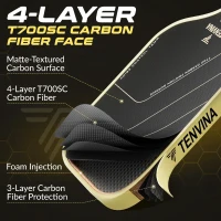 TENVINA HERCULES PRO Thermoformed Pickleball Paddle - T700SC Friction Carbon Fiber Face, USAPA Certified(m-3)