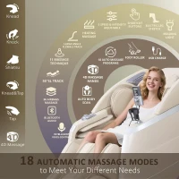 4D Zero Gravity Massage Chair – Beige, 55"" SL-Track Full-Body Shiatsu Recliner with Body Scan, Deep Tissue Knead, Heating, 36 Airbags & Voice Control (18 Auto Modes, 11 Techniques)(m-7)