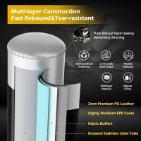 FITVEN Freestanding Kickboxing Bag with 12oz Gloves and Suction-Cup Base – Heavy-Duty Stand-Up Boxing Bag for Men(m-5)