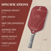 YVMOVE STORM 007 Pickleball Paddle - Hybrid Kevlar/Carbon Face, Thermoformed One-Piece Body, 16mm Polymer Core (8.1 oz)(m-5)