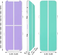 FBSPORT 20ft Inflatable Air Gymnastics Track Mat — 4/8 in Thick with Electric Pump for Home Training, Cheer, Yoga & Water(m-2)