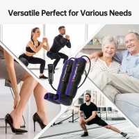 Heyelax Medical-Grade Air Compression Leg Massager for Circulation & Pain Relief, Full-Thigh to Foot Recovery Boots with Smart Sensors, 6 Modes, Memory & Fast Pump (Large)(m-9)