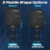 TENVINA T700SC Multi-Layer Textured Carbon Fiber Pickleball Paddle — USAPA Certified, Enhanced Power & Spin, 4 Shape/Thickness Choices(m-4)