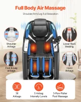 VEVOR 4D+3D Full-Body Massage Chair - 53"" SL Track, Dual-Core 4D+3D Mechanism, AI Voice, Electric Extendable Footrest, Yoga Stretch, TFT Touchscreen(m-5)