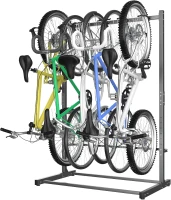 WALMANN Freestanding 5-Bike Floor Stand | Heavy-Duty Vertical Bike Storage for Garage & Shed, No Drilling Required(m-1)