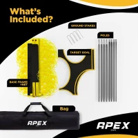 Apex Sports 12 x 6 ft Soccer Goal with Removable 10-Hole Precision Target — Collapsible Portable Net, Rapid Setup & Ground Anchors for Indoor/Outdoor Training(m-4)