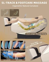 RelaxRelife Full-Body Zero Gravity Massage Chair – 4D Intelligent Shiatsu with Body Scan, SL-Track, Heated Back & Legs, AI Voice Control, Bluetooth Speaker, Airbags (Coffee)(m-4)