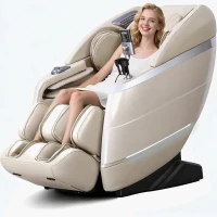 4D Zero Gravity Massage Chair – Beige, 55"" SL-Track Full-Body Shiatsu Recliner with Body Scan, Deep Tissue Knead, Heating, 36 Airbags & Voice Control (18 Auto Modes, 11 Techniques)(m-1)
