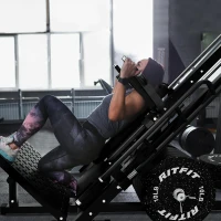 RitFit Professional Leg Press & Hack Squat Combo with Plate Set and Linear Bearings, Home Gym with Weight Storage Posts(m-8)