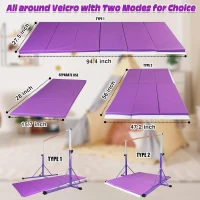 5FT/6FT Kids Adjustable Gymnastics Bar – Horizontal Training Bar for Ages 5–20, Height Range 35.4""–59"" / 45""–71"", 500 lb Max, Home Use(m-4)