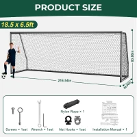 MOPHOTO Soccer Goal - Backyard & Full-Size Training Goals in Multiple Sizes (6x4 to 24x8 ft) for Teens & Adults(m-5)