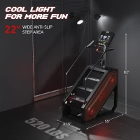 SPART 2024 Commercial Stair Stepper Machine with LED Screen, 15 Speed Levels, Bluetooth, Speaker, Cooling Fan, Wireless Charging and Safety Key(m-4)