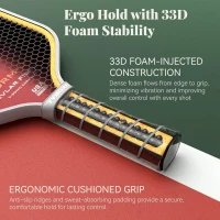 YVMOVE STORM 007 Pickleball Paddle - Hybrid Kevlar/Carbon Face, Thermoformed One-Piece Body, 16mm Polymer Core (8.1 oz)(m-4)