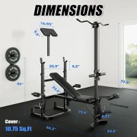 GOIMU Z3 9-in-1 Olympic Weight Bench Set with Leg Extension, Preacher Curl Pad & LAT Pulldown – 900 lb Capacity Strength Bench for Home Gym(m-8)