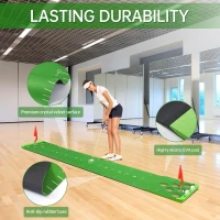 Sagsewful Golf Putting Pong Set – Foldable Crystal Velvet Putting Mat with Front Borders, 4 Balls, 2 Flags & Cups, Portable Bag – Indoor/Outdoor(m-4)