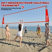 SPOYNAL 12FT/20FT Portable Freestanding Volleyball Net — Adjustable Height Practice Set with Carry Bag, PU Ball & Pump for Indoor/Outdoor Use(m-9)