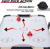 58-inch Air Hockey Table (Light Wood Grain) with Powerful Motor, Digital LED Scoreboard, Includes 2 Pucks & 2 Pushers — Home Game Room Arcade Table(m-4)