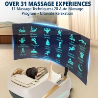 4D Full-Body Massage Chair - 55"" S+L Track Zero Gravity Recliner | 20 Auto Modes, 11 Techniques, 40-Airbag System | Yoga Stretch, App Control (Beige)(m-4)