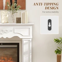 HOMCOM Baroque Fireplace Mantel, Freestanding Fireplace Surround with Leg for Electric Fireplaces, 43.3" W x 39.8" H, White(m-5)