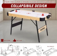 Folding Indoor Air Hockey Table with 12V Fan Motor and LED Electronic Scoreboard — Includes 2 Pucks & 2 Pushers, Perfect for Kids & Adults(m-3)