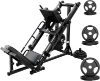 RitFit Heavy-Duty Leg Press & Hack Squat Station with Plate Set, Linear Bearings and Weight Storage for Home Gyms(m-1)