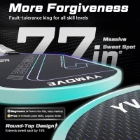 Pickleball Paddle for Advanced Players | Titanium-Carbon Hybrid Face | V-SONIC IV 16mm Core | Mid-Weight, Extended Grip | Large Sweet Spot | USAPA Approved(m-4)