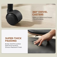 Bestier Ergonomic Bentwood Meditation Chair with Wider Spinal Back Support, 360° Swivel and Adjustable Height Cross‑Legged Office Chair for Adults up to 300 lbs (Contemporary Bentwood, Black)(m-7)