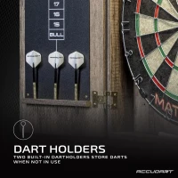 Accudart Match Pro Official 18"" Self-Healing Sisal Dartboard Cabinet Set with LED Lighting(m-5)