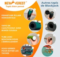 Newverest 70"" x 35"" Poker Table Top — Texas Hold'em Mat for Up to 10 Players with Zipper Storage Bag, 8 Coasters & Gift Box(m-3)