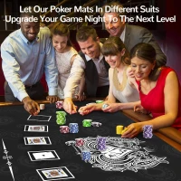 70"" x 35"" Waterproof Poker Table Mat — Ultra-Soft Texas Hold'em Surface with Smooth Premium Finish, Portable Zipper Carry Bag for Parties and Home Entertainment(m-6)