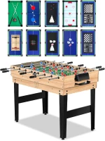 48"" 12-in-1 Combo Game Table — Ping Pong, Foosball, Air Hockey, Pool & More with Accessories for Game Rooms and Family Nights(m-7)