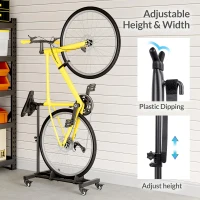 Freestanding Vertical Bike Stand - Adjustable Indoor Bicycle Floor Rack for Garages & Apartments, Supports Wheels up to 29""(m-8)