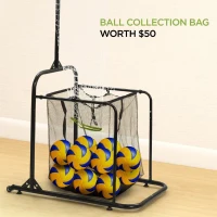 Volleyball Setter Training System — Adjustable Setter Net with Multiple Angles & Heights, Wheels and Ball Collection Bag(m-6)