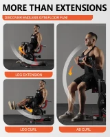 GMWD Plate-Loaded Leg Extension & Curl Machine – Adjustable Lower-Body Bench with Removable Pin System for Thighs & Glutes, Home Gym(m-6)