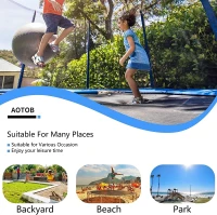 AOTOB Outdoor Trampoline with Enclosure Net, Basketball Hoop, Heavy-Duty PP Jump Mat, Spring Padding, Storage Bag & Ladder — 15 ft(m-6)